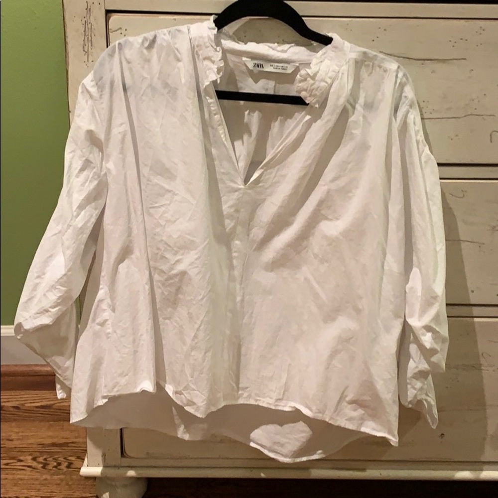 zara white blouse top